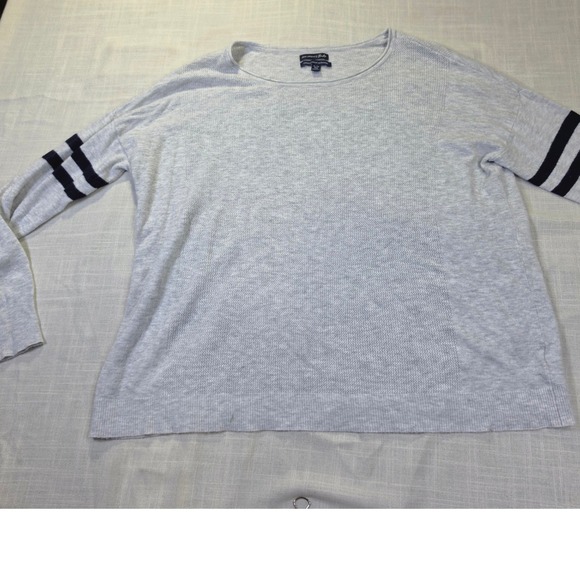 American Eagle Outfitters Sweaters - American Eagle Ahh-mazingly Soft Gray Varsity Stripe Knit Sweater Womens Cozy XL